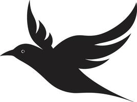 minimalistisk fågel emblem i svart elegant avian logotyp begrepp vektor