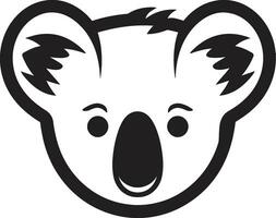 vektorisiert einfarbig Koala Symbol von Freude abstrakt Umarmungen Eleganz vektor