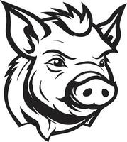 spielerisch Schweinchen Emblem glatt Schwein Profil Kunst vektor
