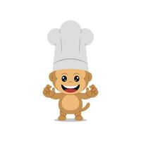 süß Koch Affe Kostüm Karikatur vektor