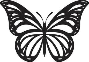 invecklad vingar svart fjäril logotyp elegans i svart fjäril symbol i flyg vektor