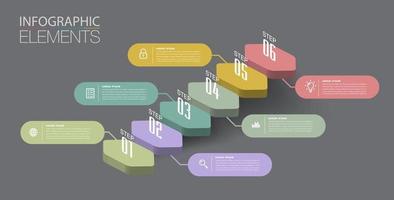 Steigerung des erfolgreichen Geschäftskonzepts. Treppe Infografik Vektor