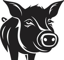 Schweinchen im das Scheinwerfer Fett gedruckt schwarz Schwein Symbol vektor