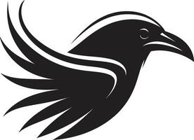 kompliziert schwarz Krähe Emblem minimalistisch Rabe Vektor Symbol