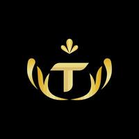 golden Brief t Logo Symbol Initiale Brief t Design Vektor Logo Design