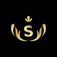 golden Brief s Logo Symbol Initiale Brief s Design Vektor Logo Design