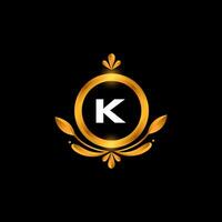 Vektor k Brief Logo Initiale golden bunt k Logo Design