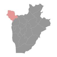 Cibitoke Provinz Karte, administrative Aufteilung von Burundi. vektor