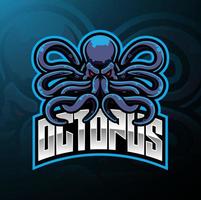 Oktopus-Sport-Maskottchen-Logo-Design vektor