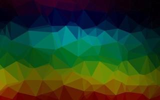 mörk multicolor, regnbåge vektor triangel mosaik mall.