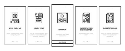 technisch Schriftsteller doc Onboarding Symbole einstellen Vektor