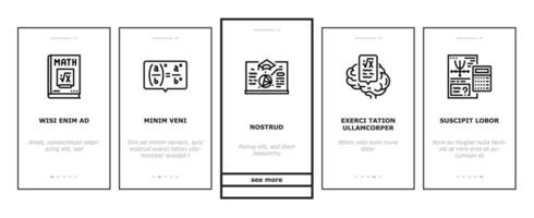 Mathematik Bildung Schule Wissenschaft Onboarding Symbole einstellen Vektor