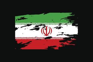 Irans flagga i grunge -stil. vektor illustration.