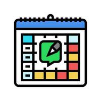 Inhalt Kalender Sozial Medien Farbe Symbol Vektor Illustration