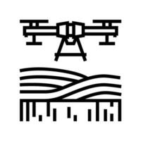 landwirtschaftlich Drohne Linie Symbol Vektor Illustration