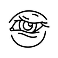 geschwollen rot Augen Krankheit Symptom Linie Symbol Vektor Illustration