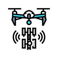 Telekommunikation Drohne Farbe Symbol Vektor Illustration