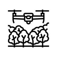 Wald Verwaltung Drohne Linie Symbol Vektor Illustration