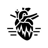 schnell Herzschlag Herzklopfen Krankheit Symptom Glyphe Symbol Vektor Illustration