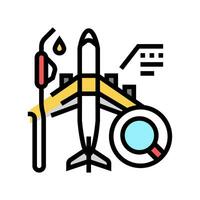 Treibstoff Analyse Flugzeug Farbe Symbol Vektor Illustration