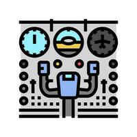 instrument panel flygplan Färg ikon vektor illustration