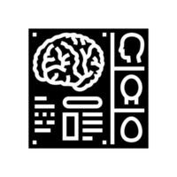 Gehirn Untersuchung Neurologe Glyphe Symbol Vektor Illustration