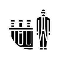 medizinisch Labor Assistent Proben Glyphe Symbol Vektor Illustration