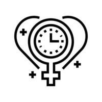 Menopause Pflege Gynäkologe Linie Symbol Vektor Illustration