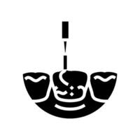 Skalierung Dental Verfahren Glyphe Symbol Vektor Illustration