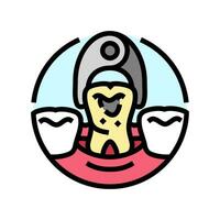 Zahn Extraktion Dental Farbe Symbol Vektor Illustration