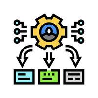 Entscheidung Unterstützung Analytiker Farbe Symbol Vektor Illustration