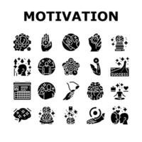 Motivation Mensch Erfolg Symbole einstellen Vektor