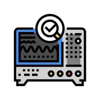 oscilloskop analys elektronik Färg ikon vektor illustration