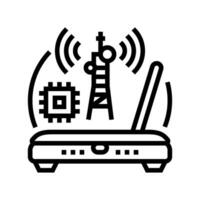 rf Technologie Elektronik Linie Symbol Vektor Illustration