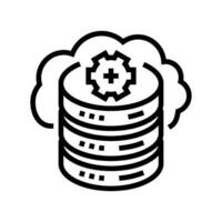 Wolke Datenbank Linie Symbol Vektor Illustration