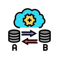 Reproduzieren Datenbank Farbe Symbol Vektor Illustration