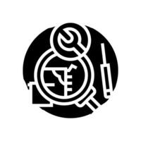 Fehlerbehebung Geräte Elektronik Glyphe Symbol Vektor Illustration