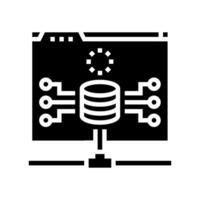 Datenbank Konnektivität Glyphe Symbol Vektor Illustration