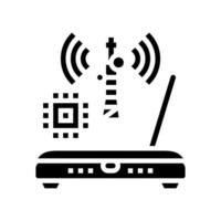 rf teknologi elektronik glyf ikon vektor illustration