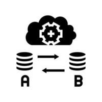 Reproduzieren Datenbank Glyphe Symbol Vektor Illustration