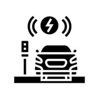 trådlös laddning elektrisk glyf ikon vektor illustration