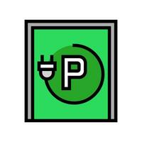 ev Parkplatz elektrisch Farbe Symbol Vektor Illustration