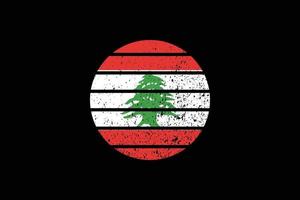 grunge stil flagga i Libanon. vektor illustration.