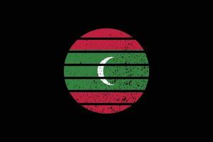grunge stil flagga på Maldiverna. vektor illustration.