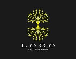 Wurzel Logo. ein elegant Design Konzept mit ein golden Wurzel Das ist gebunden zu das Bedeutung von Solidarität. das Logo ist geeignet zum Unternehmen, Organisation, Park, Hotel, Spa, Umfeld. vektor