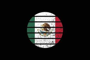 grunge stil flagga i mexico. vektor illustration.