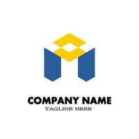 enkel brev n eller m logotyp med blå och gul. design logotyp för din varumärke och företag namn. vektor