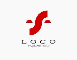 Initiale Brief s Logo mit Rot. minimal kreativ Logo von Brief s mit zwei Augen Das ähneln ein Gesicht oder lächeln. ein heiter Design zum Ihre Unternehmen oder Geschäft. vektor