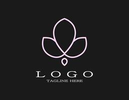 einfach Blume Logo. elegant Design Konzept mit drei Blütenblätter von Rosa Blume. geeignet zum Spa, Erholungsort, Hotel, Schönheit, Boutique, Yoga, Salon, Parfüm, Unternehmen. vektor