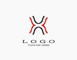 modern Brief x Logo. minimal Design mit schwarz und rot Linien. Design ein Logo zum Ihre Marke und Unternehmen Name. vektor
